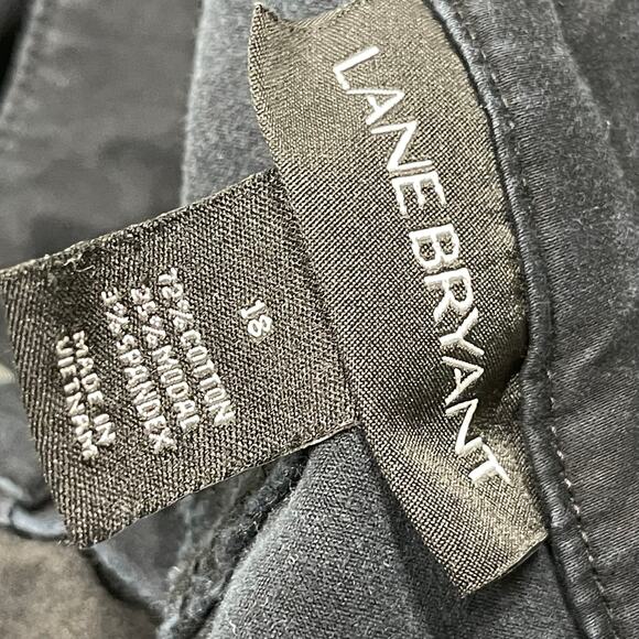 Lane Bryant Bootcut Pants Women Size 18 Black Gray Cotton Modal Blend High Rise - Picture 3 of 4